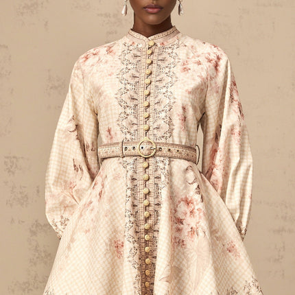 Licia Neutrals Floral Print Mini Dress