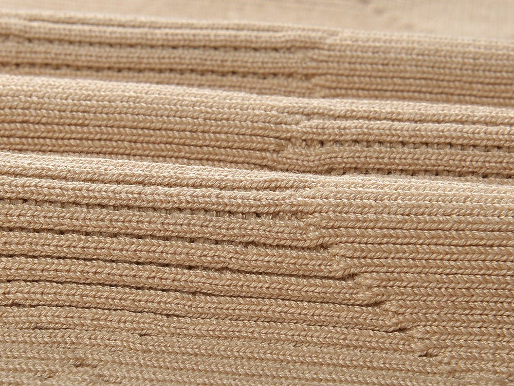 Light Beige Knit Cardigan with Gold Accents