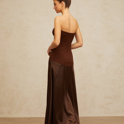 Lilah Brown Maxi Dress for Women