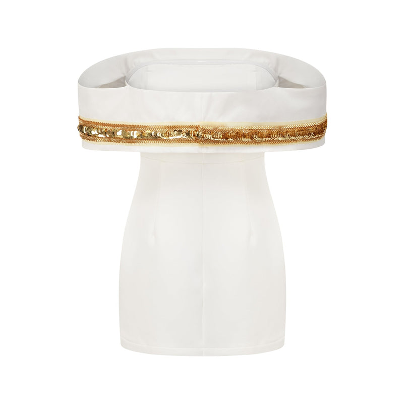 Lilah White Sequin Mini Dress
