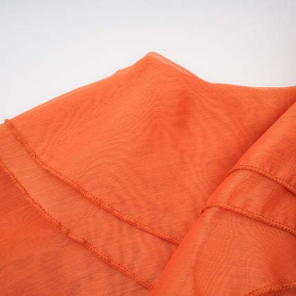 Liliana Maxi Dress in Orange with Floral Appliqué and Halterneck Design