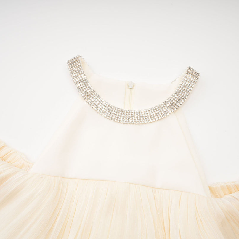 Lillian White Crystal Flare Mini Dress