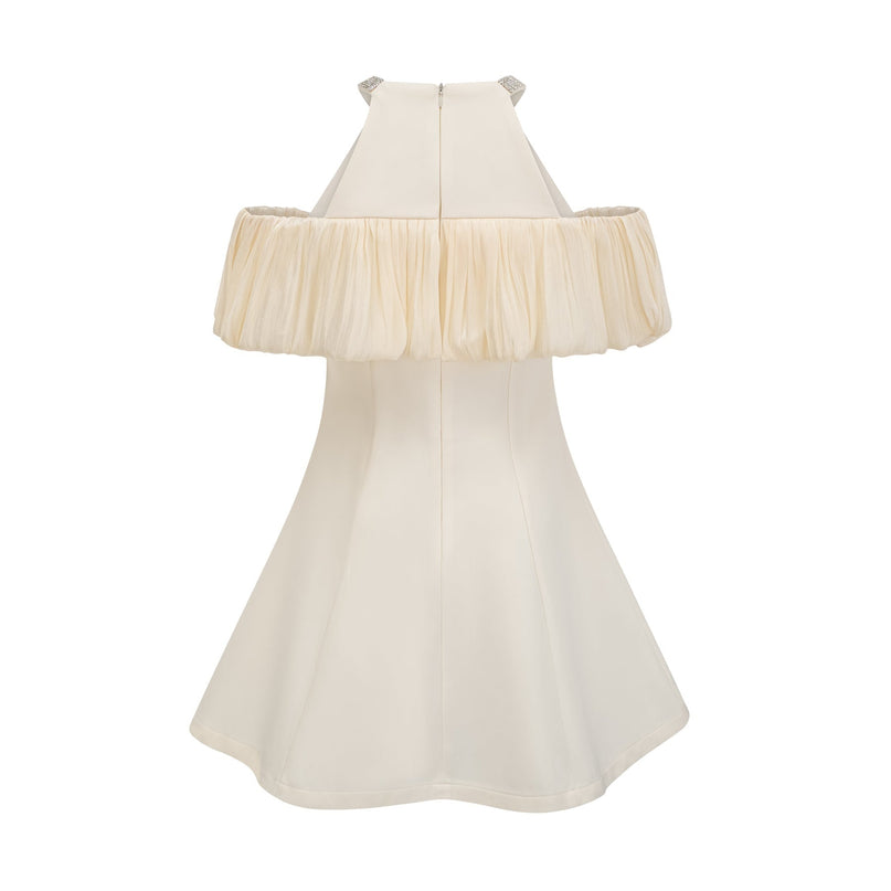 Lillian White Crystal Flare Mini Dress