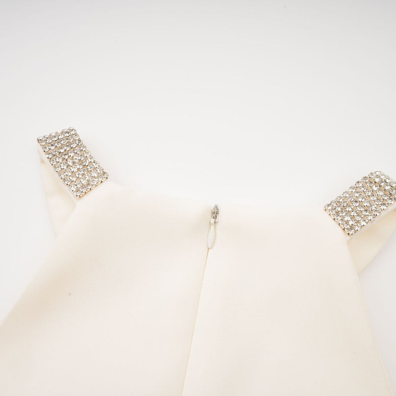 Lillian White Crystal Flare Mini Dress