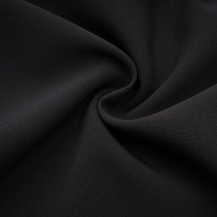 Lodovica Black Mini Dress with Off-Shoulder Design and Bowknot Detail in Cotton Silk Blend