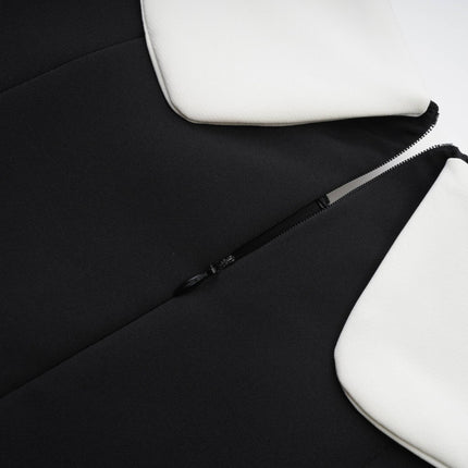 Lodovica Black Mini Dress with Bowknot Detail and Panelled Construction