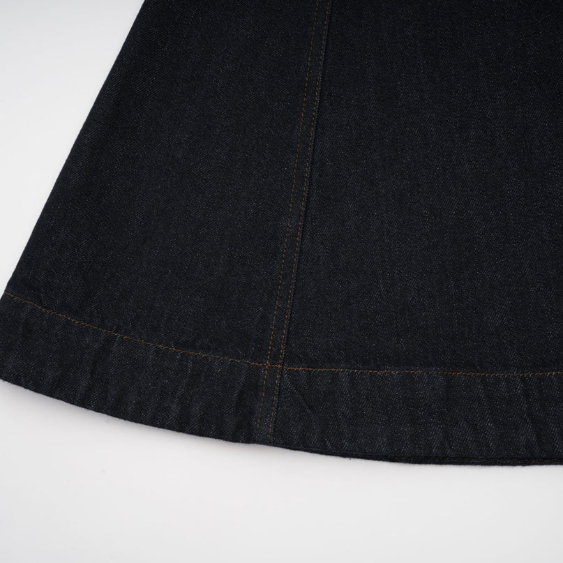 Lodovica Mini Dress Contrast-stitch Denim in Blue