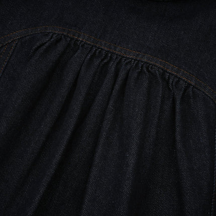 Lodovica Mini Dress Contrast-stitch Denim in Blue