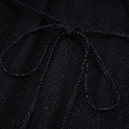Lodovica Mini Dress Contrast-stitch Denim in Blue