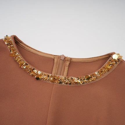 Lodovica Sequin Embellished Midi Dress in Neutrals