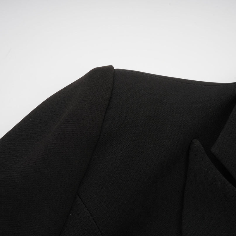 Lola Black Wool Blazer Crystal Bow Cut Out