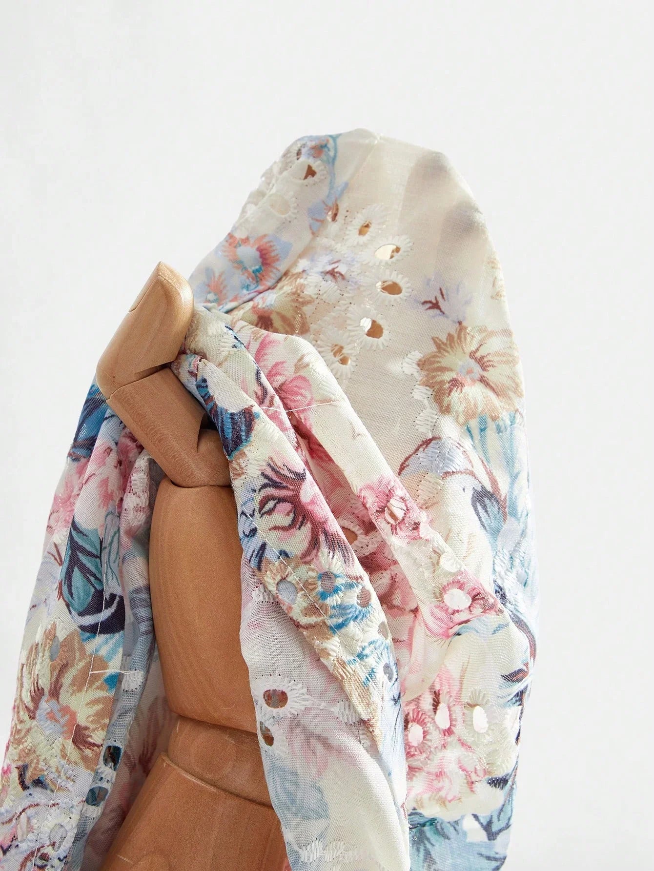 Loose French Button Down Balloon Sleeve Turndown Collar Belted Floral Print Maxi Dress Spring