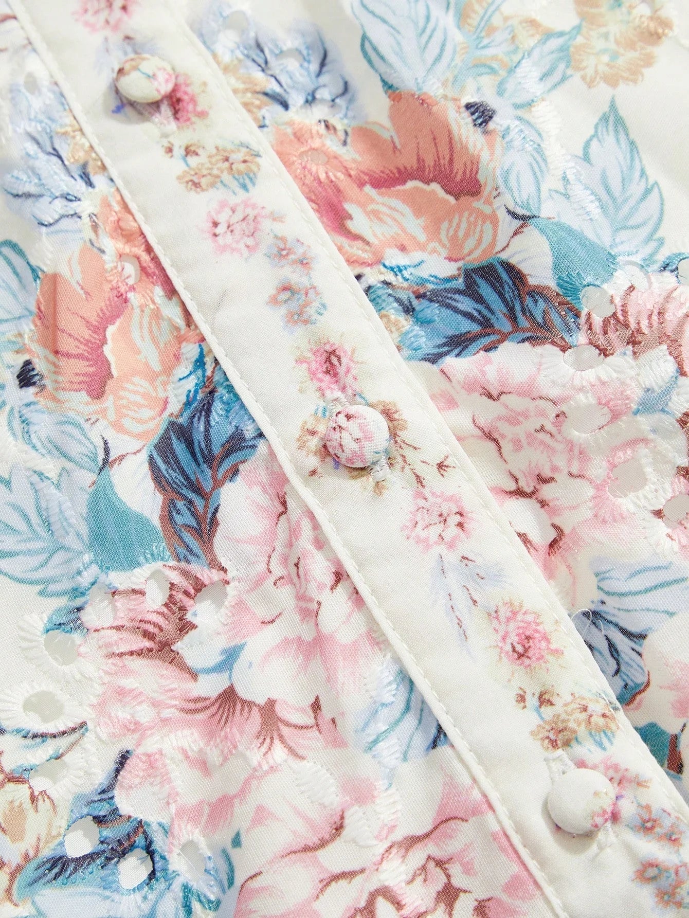 Loose French Button Down Balloon Sleeve Turndown Collar Belted Floral Print Maxi Dress Spring