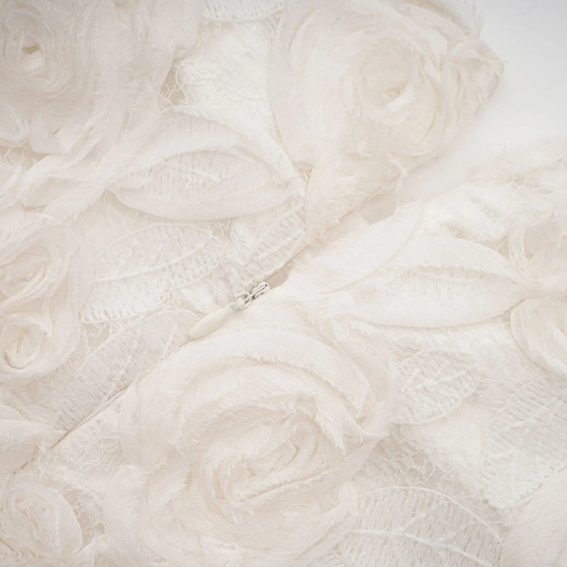 Lorelai White Floral Appliqué Midi Dress
