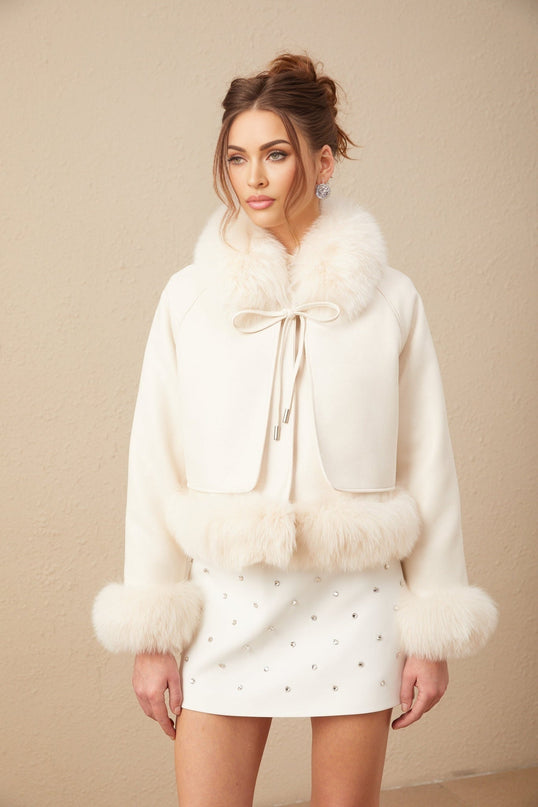 Lorenzina Coat Off White Fox Fur Padded