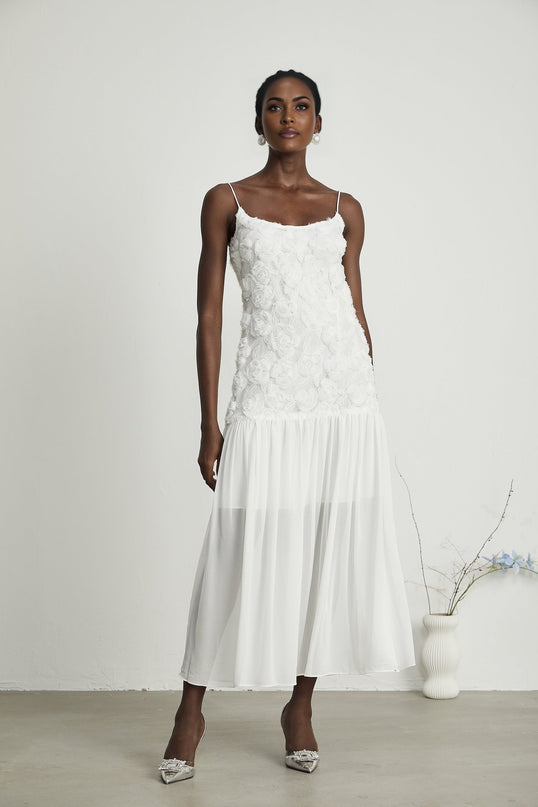 Lorina floralappliqué panelled maxi dress