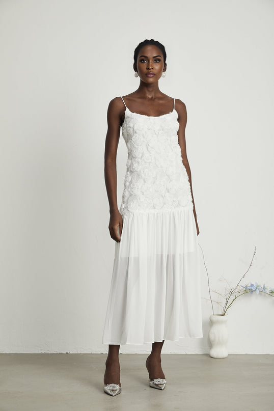 Lorina floralappliqué panelled maxi dress