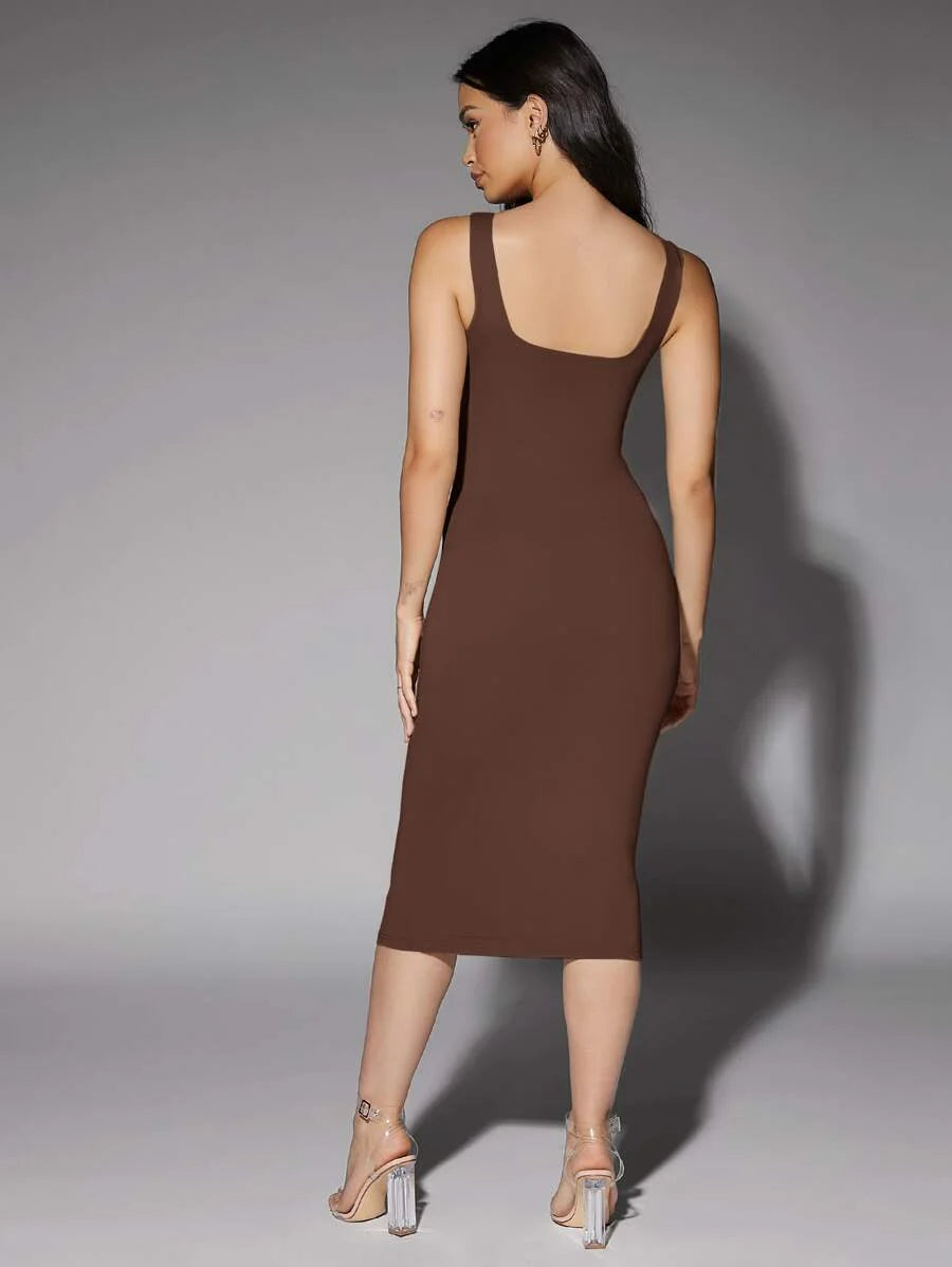 Low Back Solid Tank Dress Tube DressSummer Dresses For Women