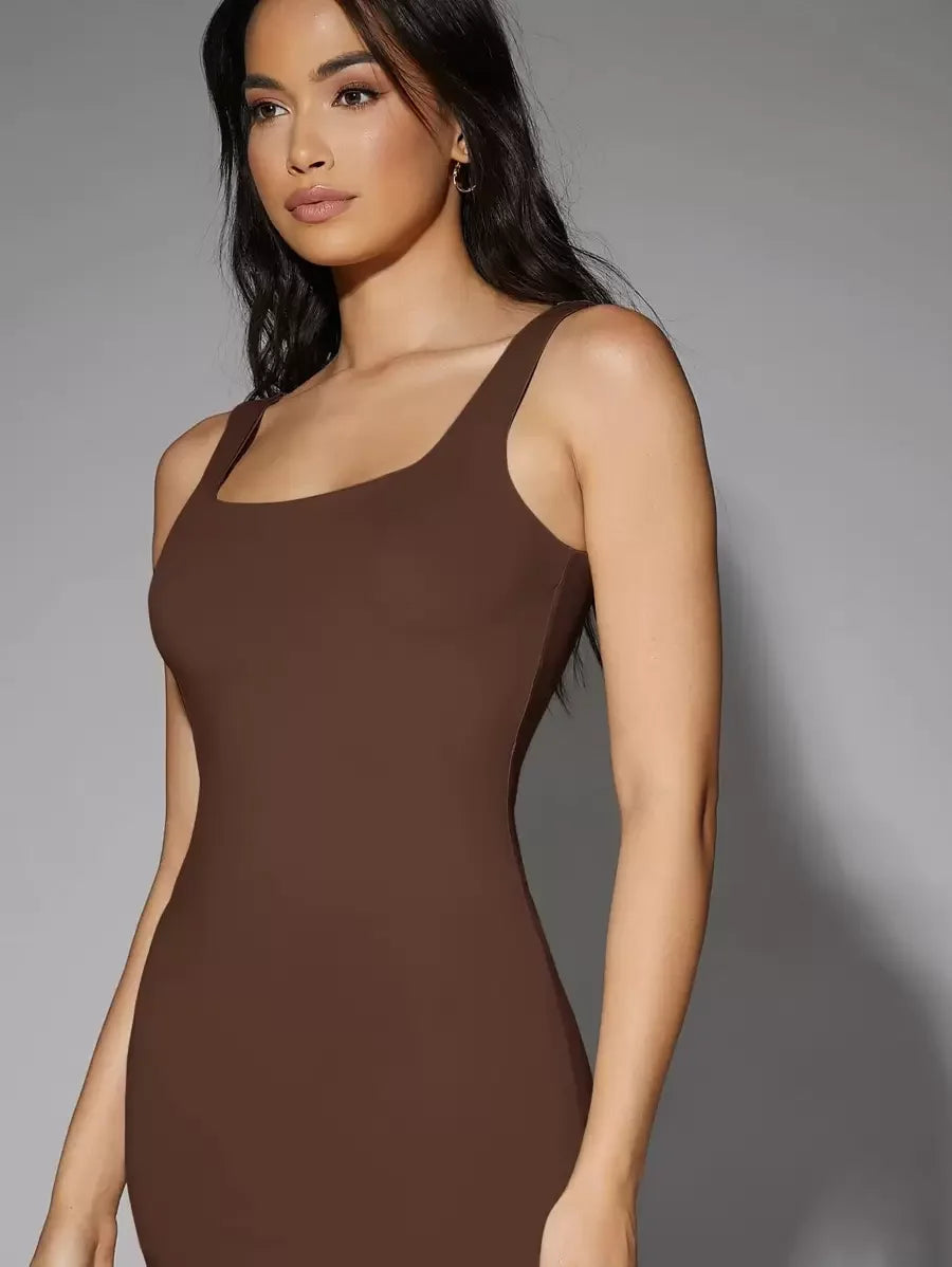 Low Back Solid Tank Dress Tube DressSummer Dresses For Women