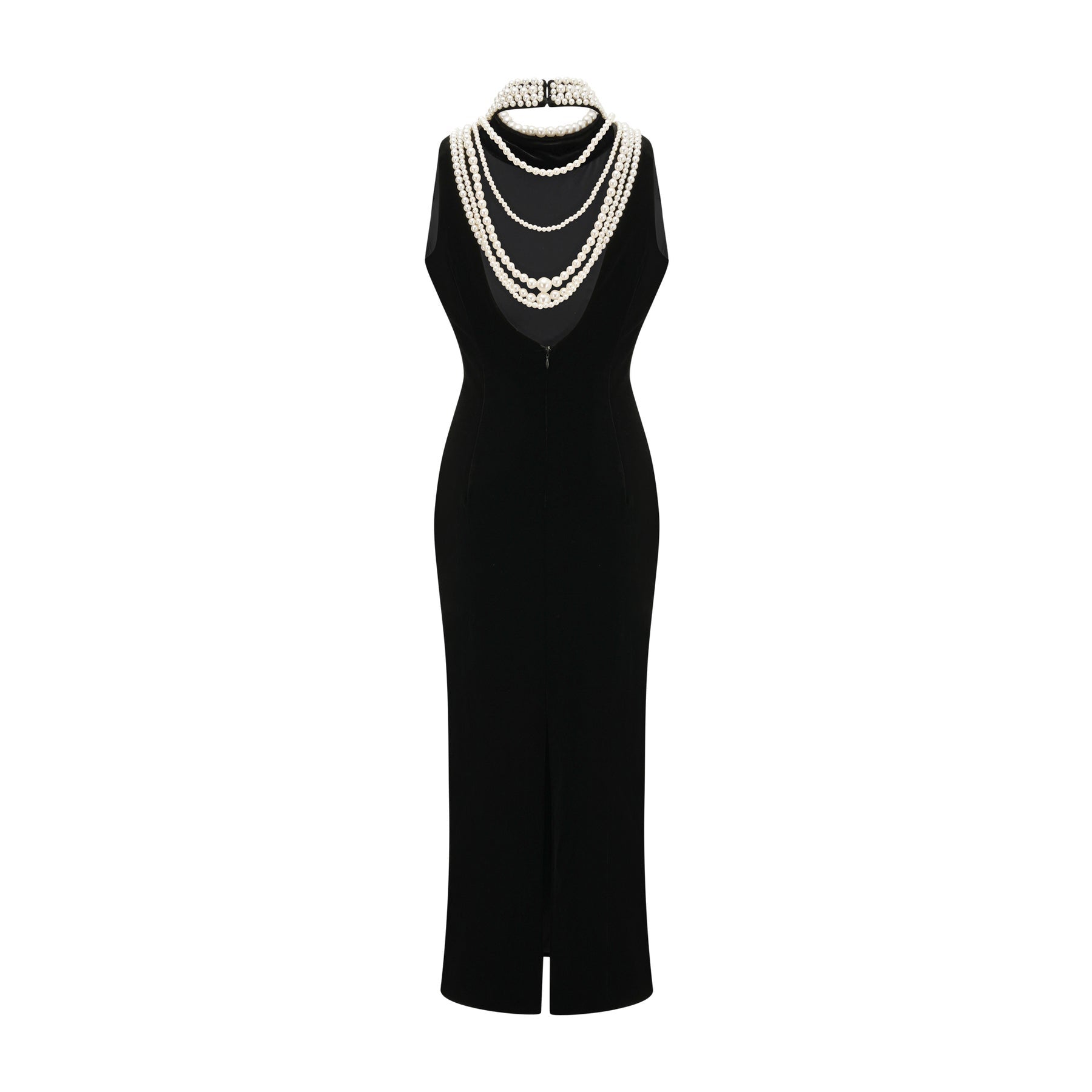 Lucena faux pearlembellished velvet dress