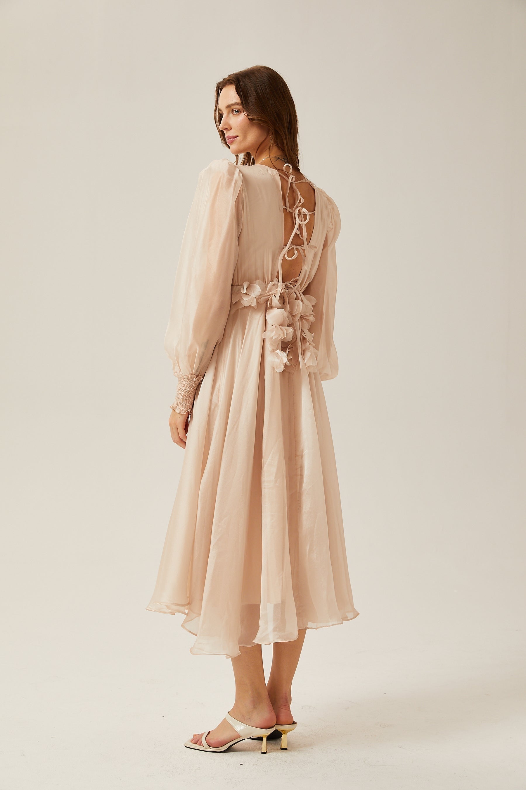 Lucie fauxfloral embellished midi dress