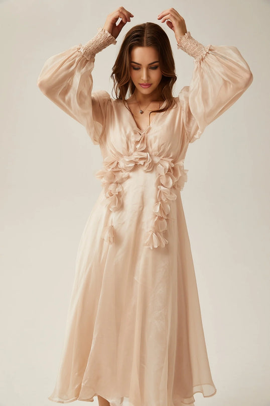 Lucie fauxfloral embellished midi dress