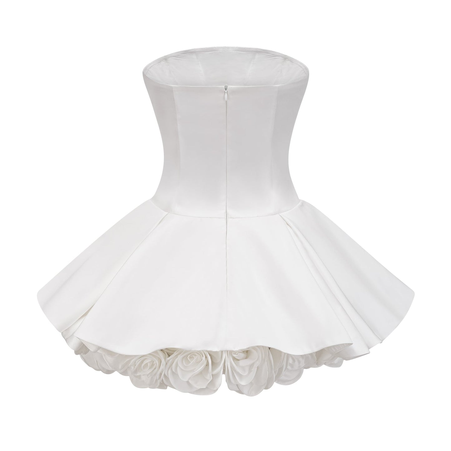 Lucie white petallayered strapless corset mini dress