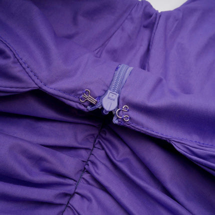 Lucy Purple Off-Shoulder Ruched Mini Dress