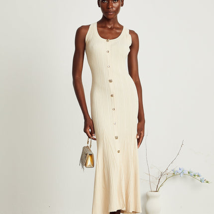 Luigia Midi Dress in Neutrals