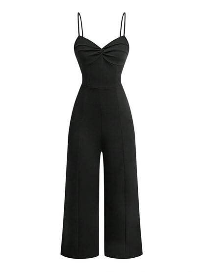 Lunivi Teen Girl Black Sleeveless Jumpsuit VNeck FormFitting Basic Jumpsuit Pants Suitable For