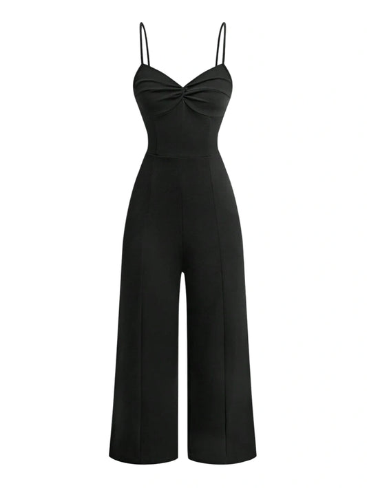 Lunivi Teen Girl Black Sleeveless Jumpsuit VNeck FormFitting Basic Jumpsuit Pants Suitable For
