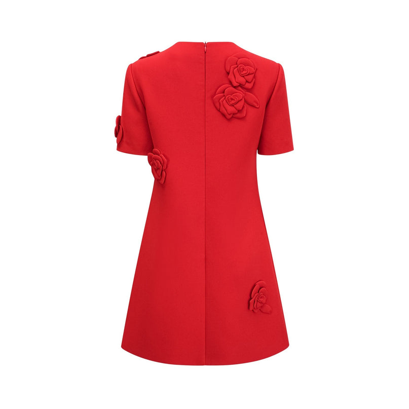 Mackenzie Red Floral Appliqué Mini Dress