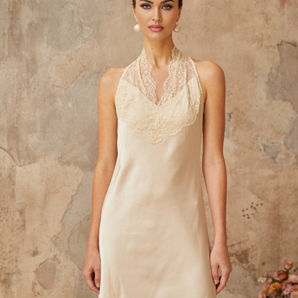 Macy White Lace Trim Maxi Dress