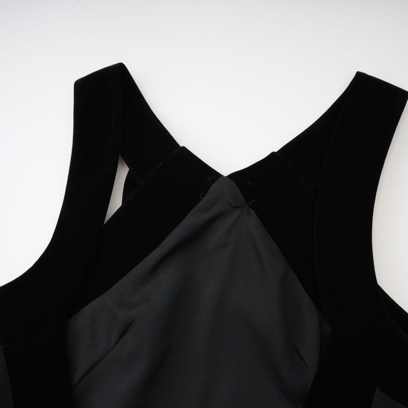 Madelyn Black Velvet Trim Mini Dress