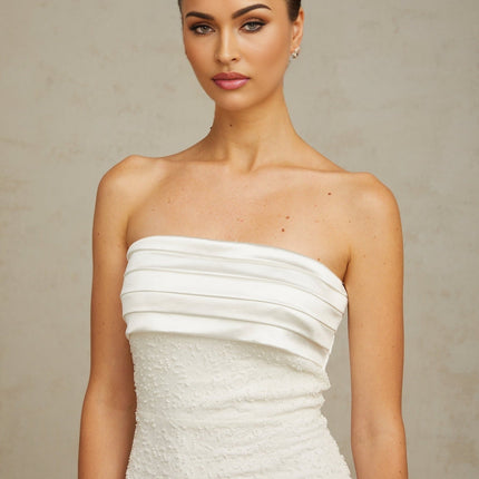 Madison White Sequin Off Shoulder Mini Dress