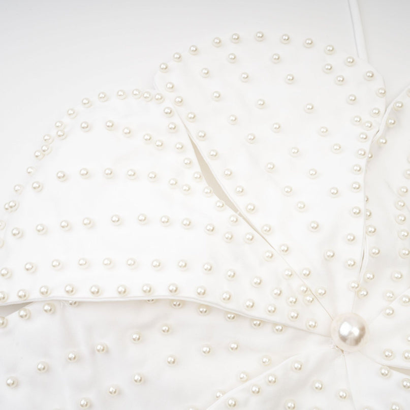 Maëlle fauxpearl embellished top