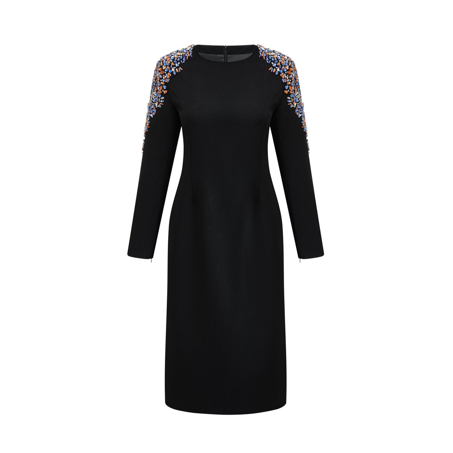Maëlys black crystalembellished midi dress