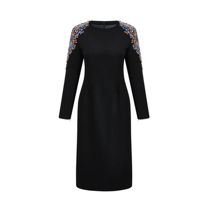 Maëlys black crystalembellished midi dress
