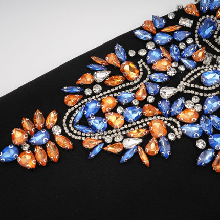 Maëlys black crystalembellished midi dress