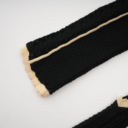 Maëlys black verticalstripe netted maxi dress