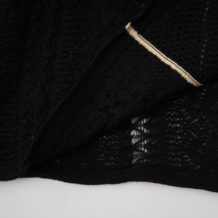 Maëlys black verticalstripe netted maxi dress