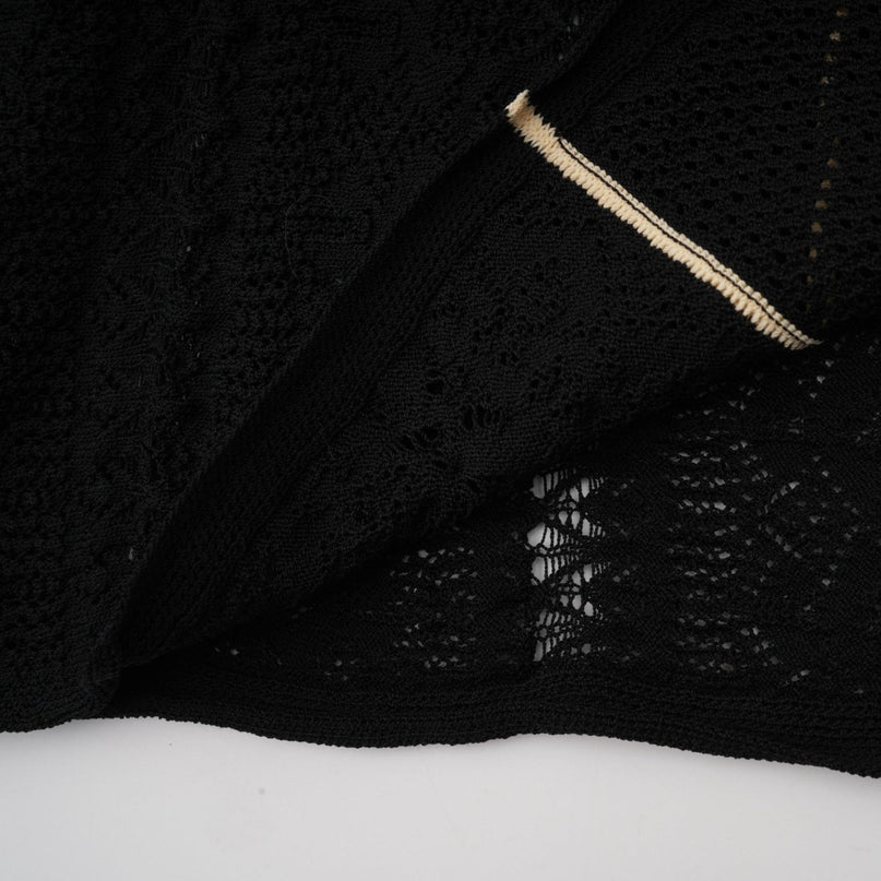 Maëlys black verticalstripe netted maxi dress