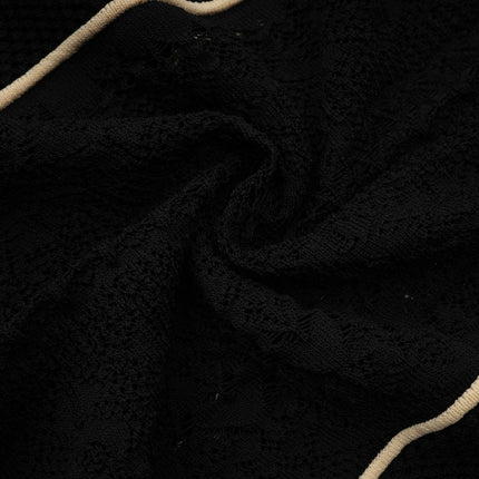 Maëlys black verticalstripe netted maxi dress