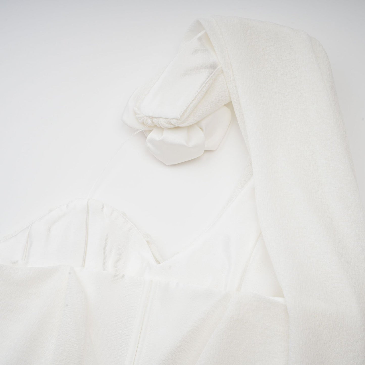 Maeva white halterneck floralappliqué top