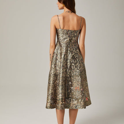 Maeve Green Jungle Print Sleeveless Midi Dress