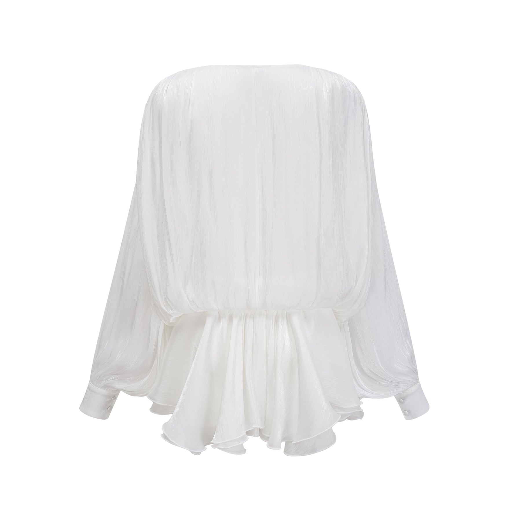 Mahault white pleated glittereffect mini dress