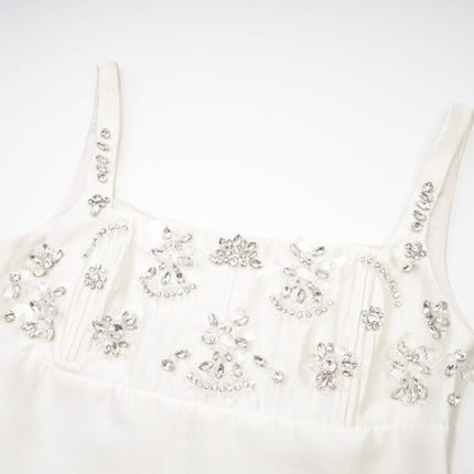 Maisie White Crystal Embellished Mini Dress