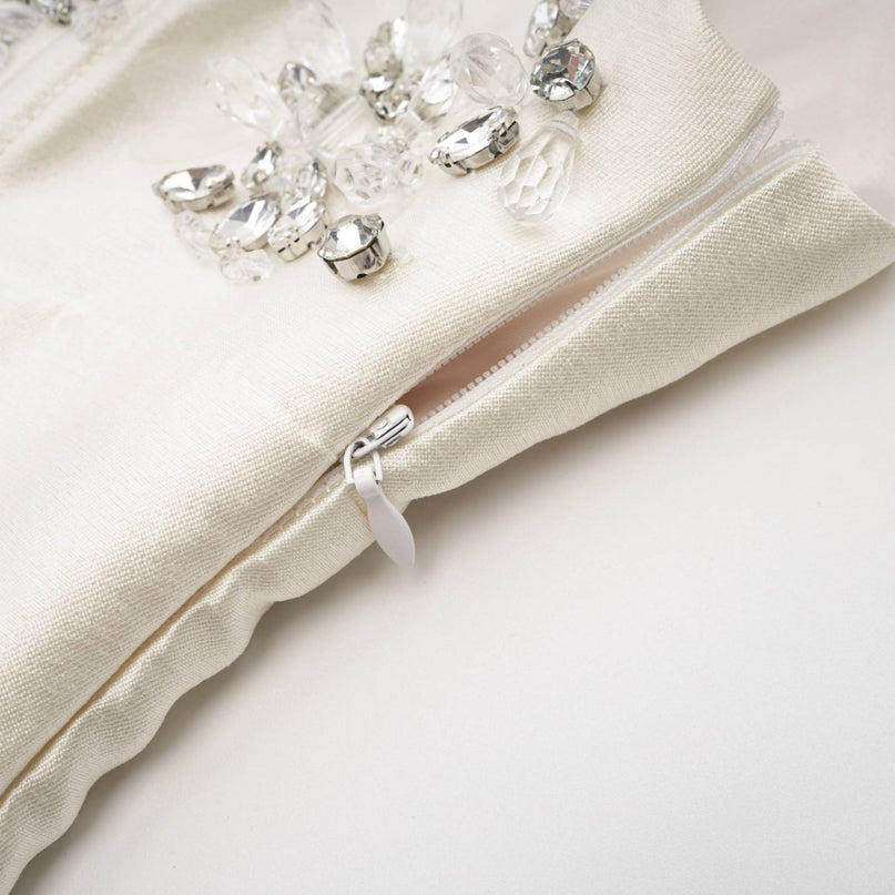 Maisie White Crystal Embellished Mini Dress