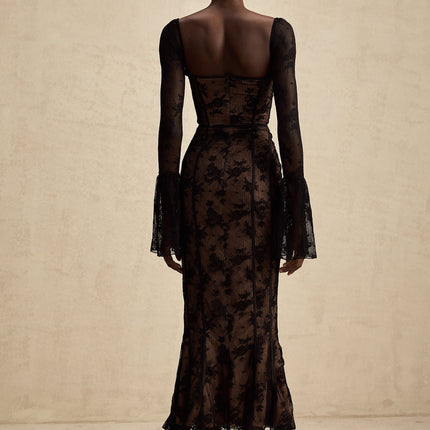 Makayla Black Lace Maxi Dress
