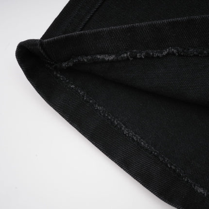 Malaya Black Wide Leg Jeans Buttoned Patch Pockets Belt Loops